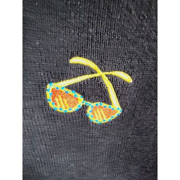 Sarah Spencer Woman 1X Womans Sweater Black Short Sleeve Knit V-Neck Embroidered - Picture 6 of 7